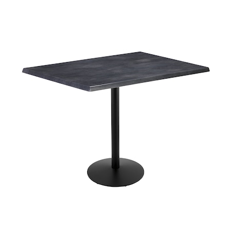 42 Tall OD214 Black Table Base 22 Diameter Foot 30 X 48 Black Steel Top By The HollBar Stool Co.